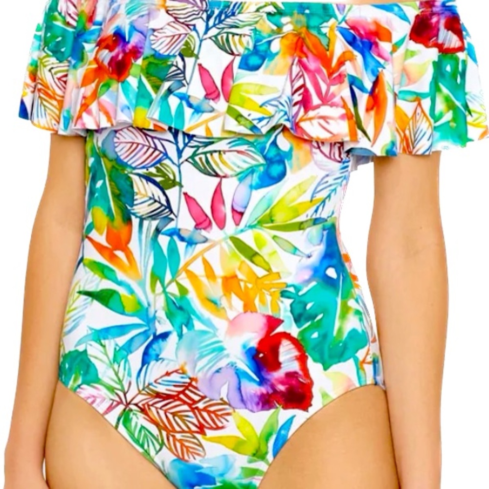 Ralph Lauren Off-the-Shoulder One-Piece Swimsuit NWT Women size US 6